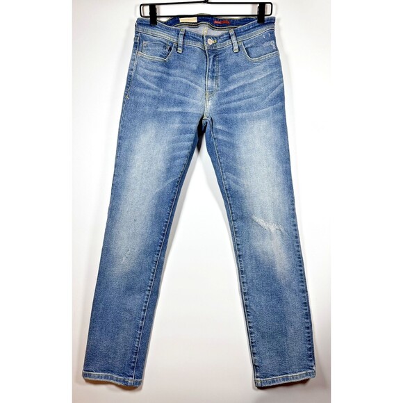 Pilcro Anthropologie Jeans Size 27 Byram Wash Straight Leg Distressed Stretch - Picture 1 of 16